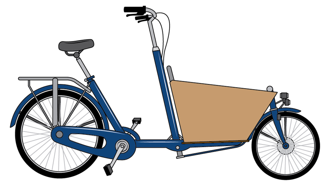 Illustration of a bakfiets cargo bike